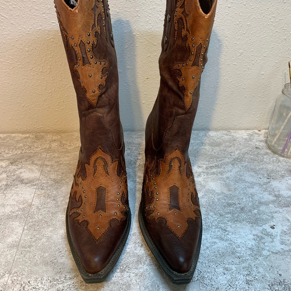 COLT Passions Women’s Brown Two Tone Leather Western Boots Size 6